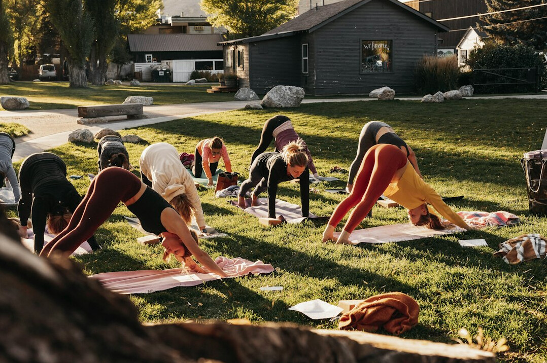 group fitness class at work
