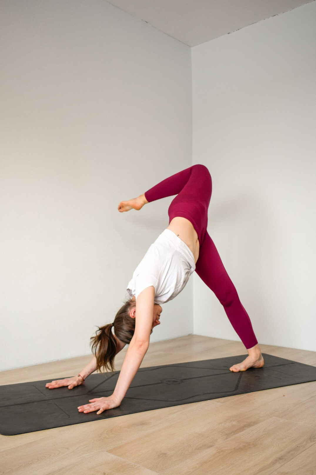 Group yoga class in a bright studio